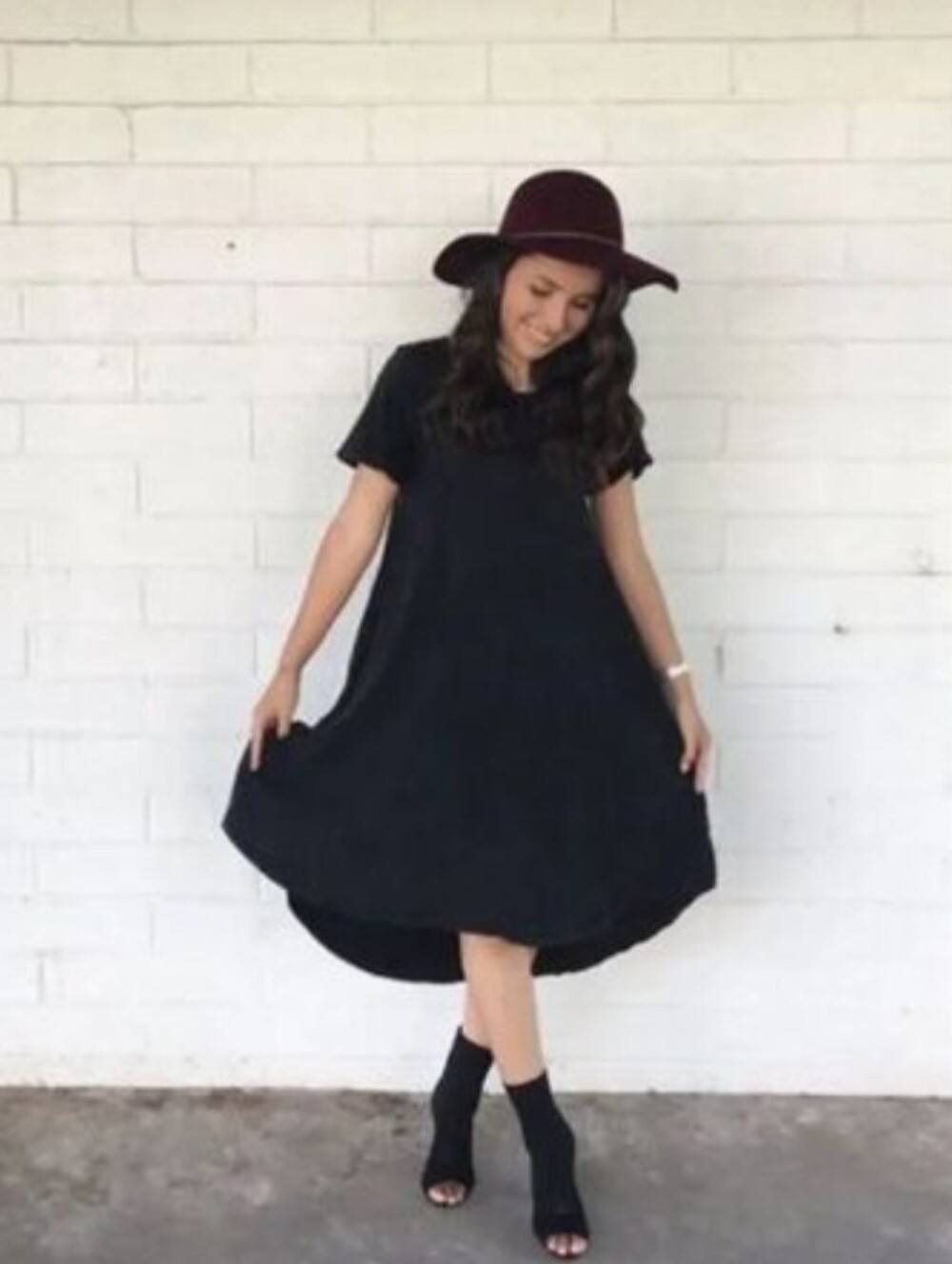 Solid Black Noir Collection Lularoe Carly Swing Dress - NWT